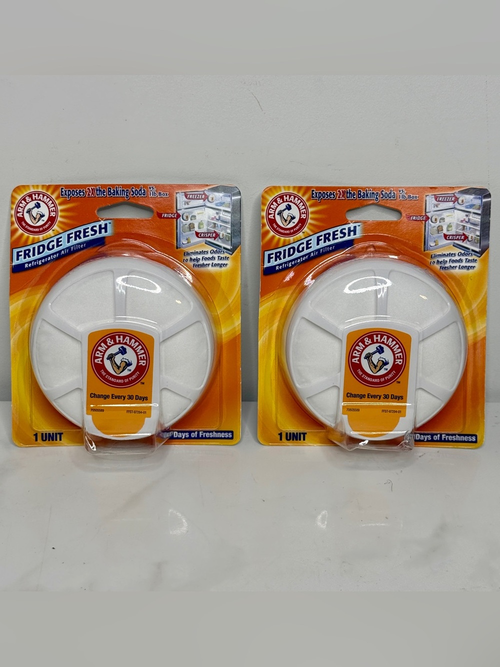 2 Arm & Hammer Fridge Fresh Refrigerator Air Filter